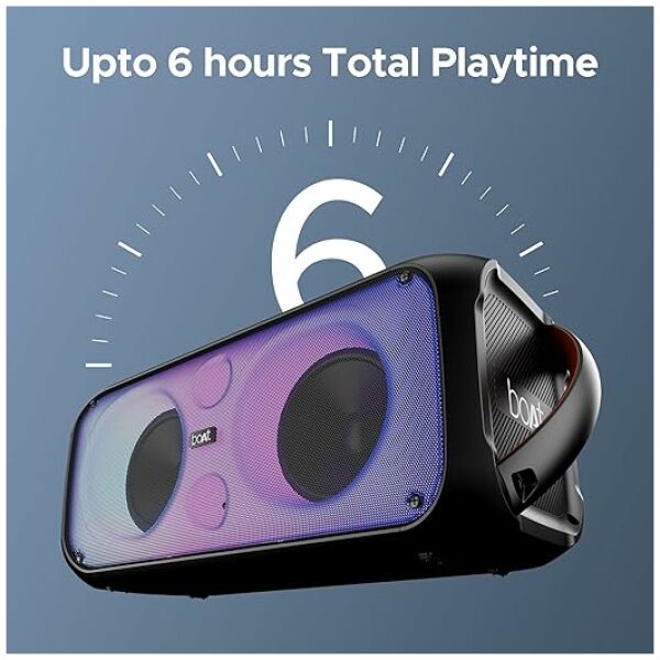 boAt Partypal 300 Speaker with 120 W Signature Sound, Up to 6 hrs Playtime, Built-in Mic, TWS Mode, Bluetooth v5.3, AUX Port, & USB Type-C Port(Premium Black) - Image 5