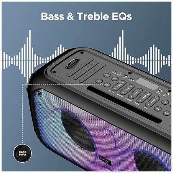 boAt Partypal 300 Speaker with 120 W Signature Sound, Up to 6 hrs Playtime, Built-in Mic, TWS Mode, Bluetooth v5.3, AUX Port, & USB Type-C Port(Premium Black) - Image 4