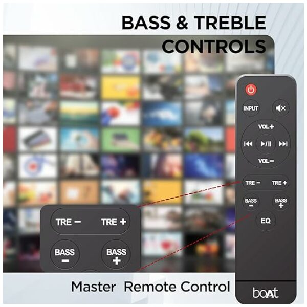 boAt Aavante Bar Rhythm Soundbar with 60W RMS Signature Sound, 2.0 Channel, Multi-Connectivity Modes, BT v5.3, EQ Modes, Bass & Treble Controls & Remote Control(Carbon Black) - Image 3