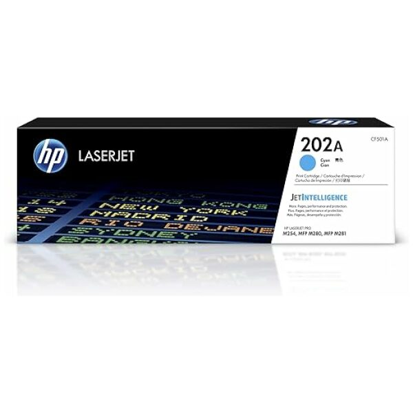 HP 202A (CF501A) Cyan Original Toner Cartridge for HP LaserJet Pro M254 M281cdw M281dw