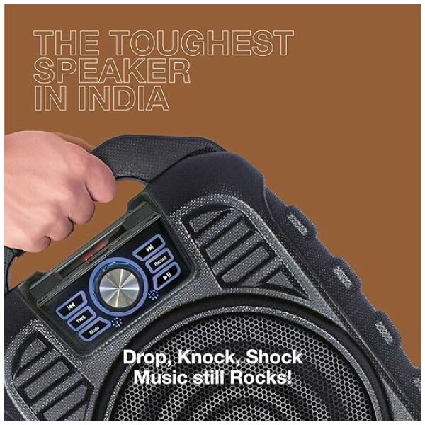 FINGERS Knockout Rugged 32 Watt Truly Wireless Bluetooth Portable Speaker (Black) - Image 5