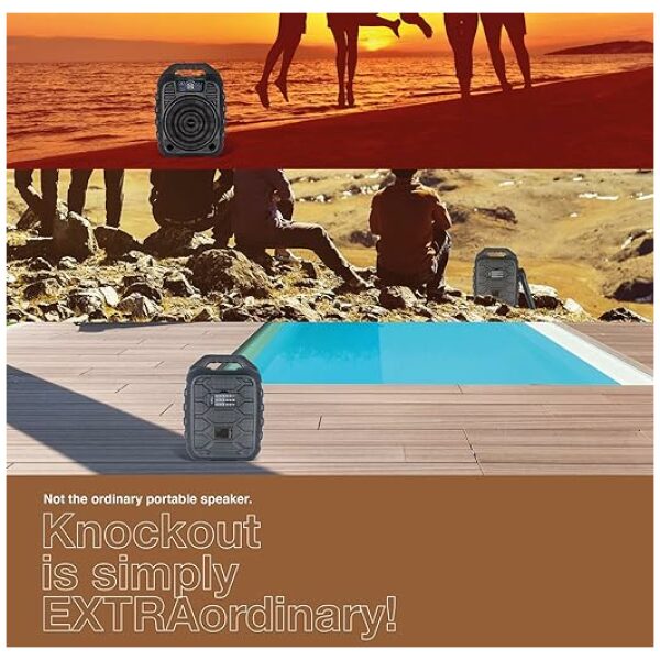 FINGERS Knockout Rugged 32 Watt Truly Wireless Bluetooth Portable Speaker (Black) - Image 3