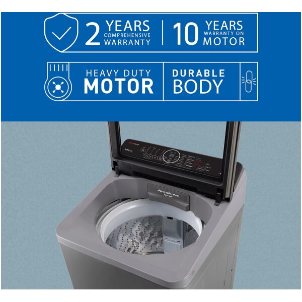 Panasonic 8 Kg Wifi Built-In Heater Fully-Automatic Top Loading Smart Washing Machine (NA-F80V10LRB, Silver, Compatible with Alexa) - Image 3