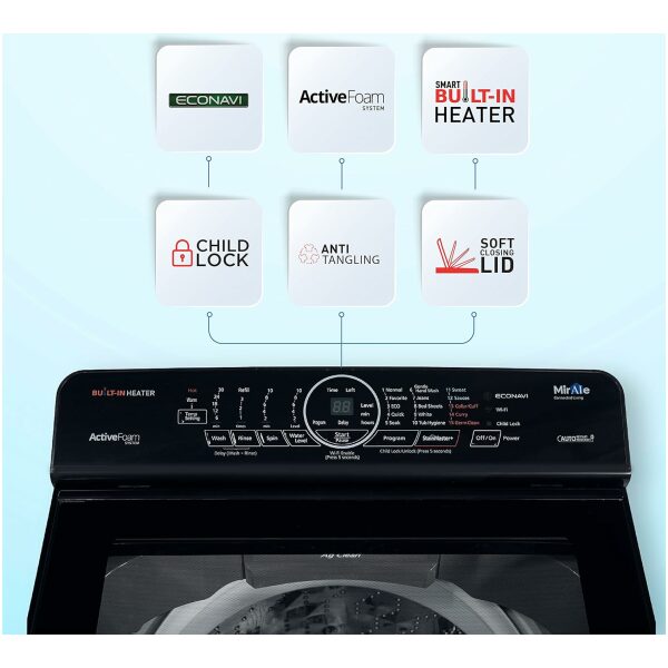 Panasonic 8 Kg Wifi Built-In Heater Fully-Automatic Top Loading Smart Washing Machine (NA-F80V10LRB, Silver, Compatible with Alexa) - Image 2