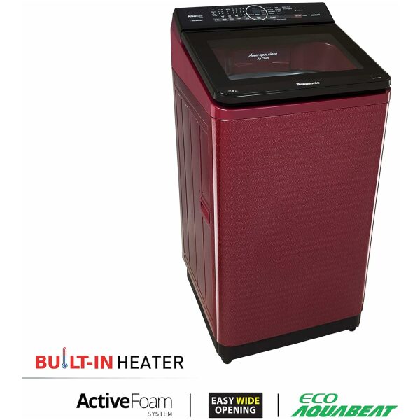 Panasonic 7.5 Kg 5 Star Built-In Heater Fully-Automatic Top Loading Washing Machine (NA-F75AH9RRB, Wine Red, Active Foam System) - Image 5