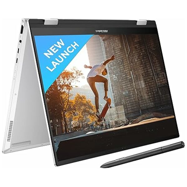 ASUS Zenbook 14 Flip OLED (2023), Intel Core EVO i5-1340P 13th Gen, 14" (35.56 cm) 2.8K 90Hz OLED, Thin & Light Laptop (16GB/512GB SSD/Windows 11/Office 2021/75WHr/Silver/1.5 kg) UP3404VA-KN543WS