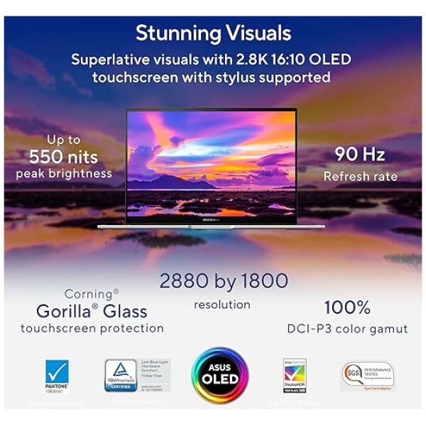 ASUS Zenbook 14 Flip OLED (2023), Intel Core EVO i5-1340P 13th Gen, 14" (35.56 cm) 2.8K 90Hz OLED, Thin & Light Laptop (16GB/512GB SSD/Windows 11/Office 2021/75WHr/Silver/1.5 kg) UP3404VA-KN543WS - Image 5