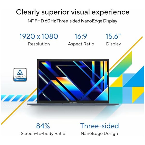 ASUS Vivobook 15, Intel Core i5-1235U 12th Gen, 15.6" (39.62 cm) FHD, Thin and Light Laptop (8GB RAM/512GB SSD/Windows 11 Home/Office 2021/Backlit Keyboard/Quiet Blue/1.7 kg), X1504ZA-NJ521WS - Image 3