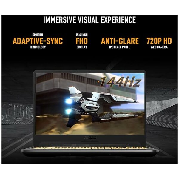 ASUS TUF Gaming F15 - AI Powered Gaming Laptop, Intel Core i5-11400H 11th Gen, 15.6-inch (39.62 cm) FHD 144Hz, (8GB/512GB SSD/4GB NVIDIA RTX 2050/Win 11/ RGB Backlit/Black/2.30 kg),FX506HF-HN024W - Image 3