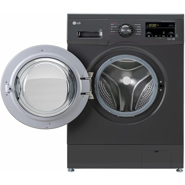 LG 9 Kg 5 Star Inverter Touch panel Fully-Automatic Front Load Washing Machine with In-Built Heater (FHM1409BDM, Middle Black, Steam for Hygiene Wash) - Image 2