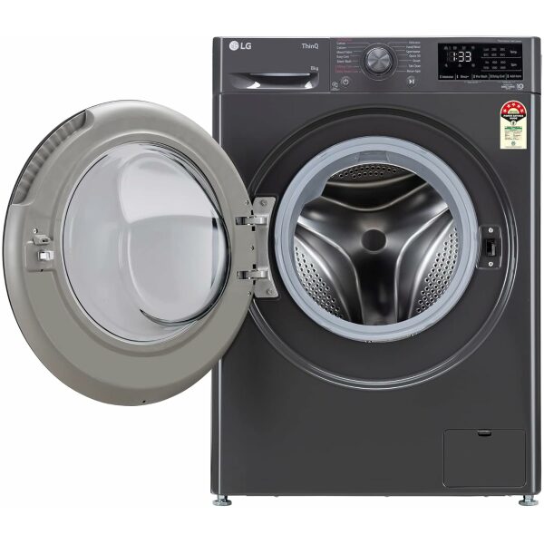 LG 8 Kg 5 Star Inverter Wi-Fi Fully-Automatic Front Loading Washing Machine with Inbuilt heater (FHP1208Z5M, Middle Black, AI DD Technology & Steam for Hygiene) - Image 7