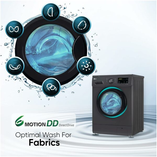 LG 9 Kg 5 Star Inverter Touch panel Fully-Automatic Front Load Washing Machine with In-Built Heater (FHM1409BDM, Middle Black, Steam for Hygiene Wash) - Image 10