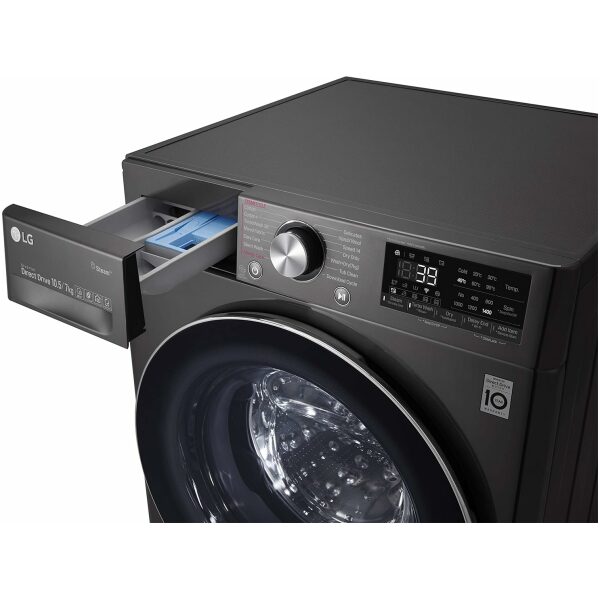 LG 10.5 Kg / 7.0 Kg Wi-Fi Inverter AI Direct-Drive Fully Automatic Front Load Washer-Dryer (FHD1057STB, Steam+, In-built Heater, 6 Motion DD, Black Steel) - Image 6