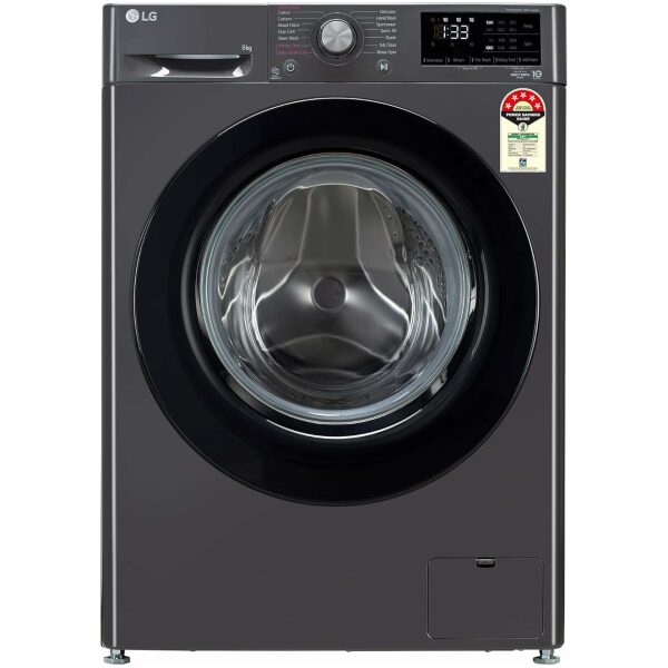 LG 8 Kg 5 Star Inverter AI Direct-Drive Touch Panel Fully Automatic Front Load Washing Machine (FHV1408Z2M, Steam for Hygiene, In-Built Heater, 6 Motion DD, Middle Black) - Image 7
