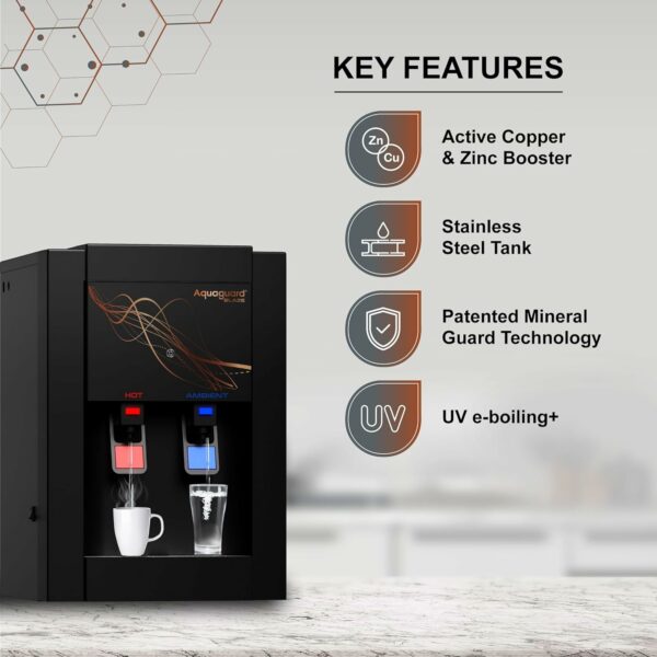 Aquaguard Blaze Slim RO+UV Hot & Ambient Water Purifier with Active Copper Tech | Stainless Steel Tank | 4L Storage | Suitable for Borewell/Tanker/Municipal Water | From Eureka Forbes - Image 3