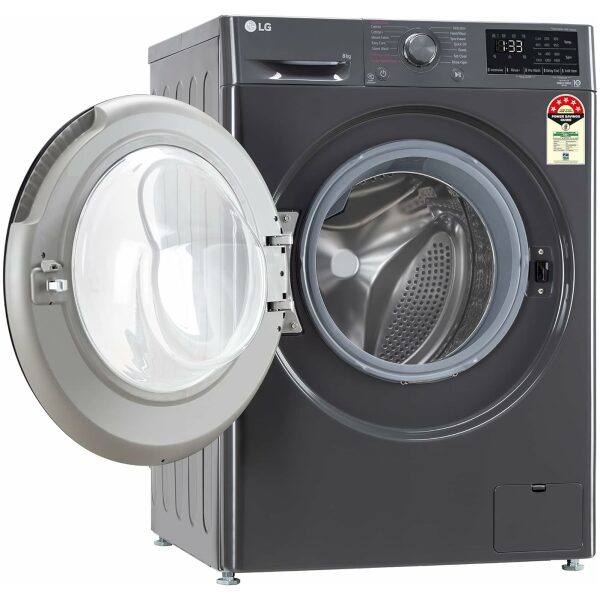 LG 8 Kg 5 Star Inverter AI Direct-Drive Touch Panel Fully Automatic Front Load Washing Machine (FHV1408Z2M, Steam for Hygiene, In-Built Heater, 6 Motion DD, Middle Black) - Image 4
