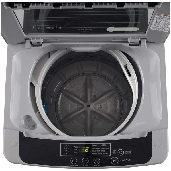 LG 7 Kg 5 Star Inverter TurboDrum Fully Automatic Top Loading Washing Machine (T70SKSF1Z, Waterfall Circulation, Smart Motion, Middle Free Silver) - Image 4