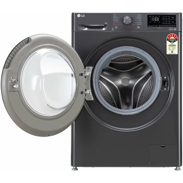 LG 8 Kg 5 Star Inverter AI Direct-Drive Touch Panel Fully Automatic Front Load Washing Machine (FHV1408Z2M, Steam for Hygiene, In-Built Heater, 6 Motion DD, Middle Black) - Image 8