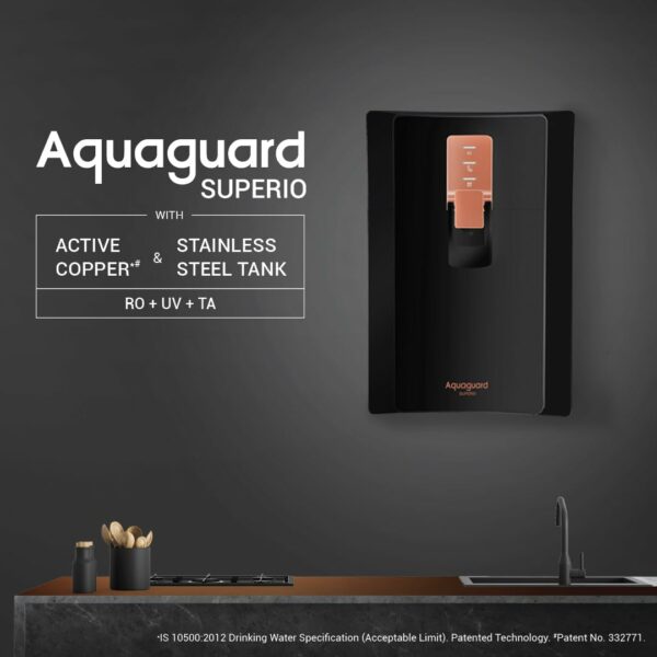 Aquaguard Superio 5 L RO + UV + MTDS + SS Water Purifier  (Black) - Image 2