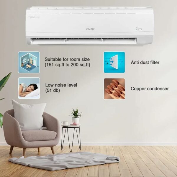 Voltas 245V Venus Plus 2 Ton 5 Star, Inverter Split AC(Copper, Anti-dust Filter, White) - Image 4