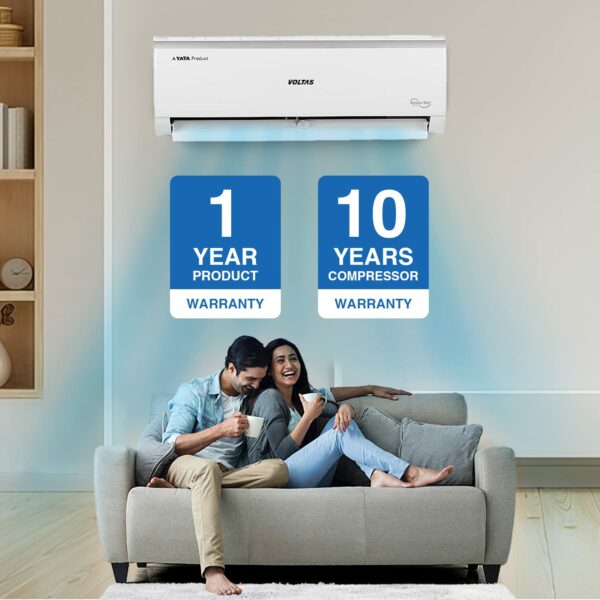 Voltas 1 Ton 5 Star, Inverter Split AC(Copper, 4-in-1 Adjustable Mode, Anti-dust Filter, 2023 Model, 125V Vectra Elite, White) - Image 4