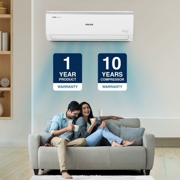 Voltas 1.5 Ton 5 Star, Inverter Split AC(Copper, 4-in-1 Adjustable Mode, Anti-dust Filter, 2023 Model,185V Vectra Elite, White - Image 3
