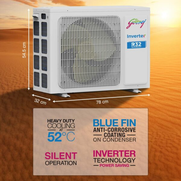 Godrej 1.5 Ton 3 Star Inverter Split AC (AC 1.5T GIC 18TTC3-GVA, Nano-Coated anti-viral filter) - Image 5