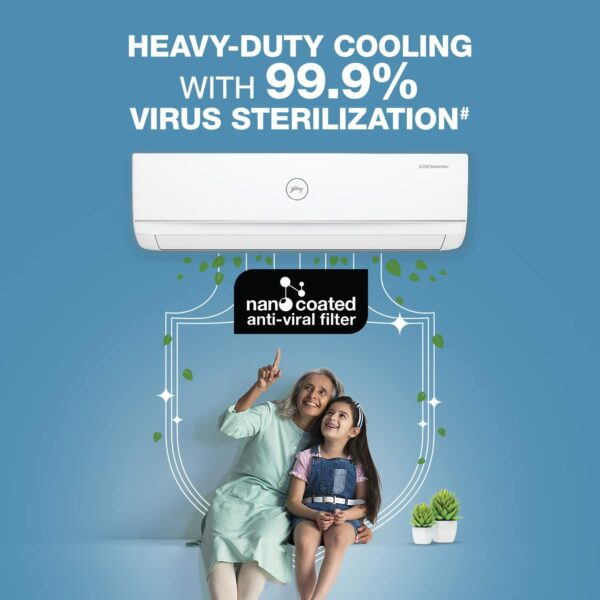 Godrej 1.5 Ton 3 Star Inverter Split AC (AC 1.5T GIC 18TTC3-GVA, Nano-Coated anti-viral filter) - Image 6