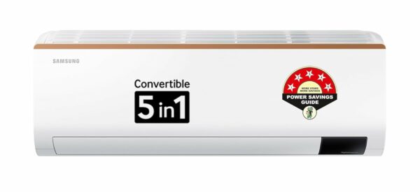 Samsung 1 Ton 5 Star Inverter Split AC (Copper, Convertible 5-in-1 Cooling Mode, Anti-bacterial Filter, 2023 Model AR12CY5ZAGD White)